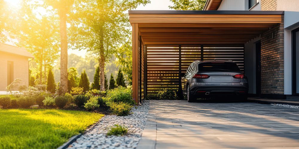 Car port on driveway